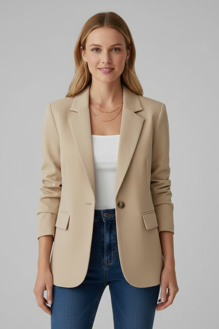 Dames blazer | Gekerfde revers & Enkele knoop