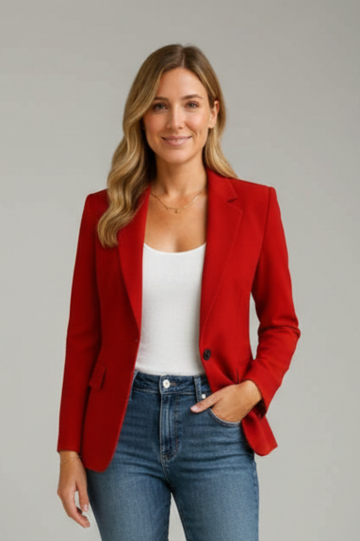 Dames blazer | Gekerfde revers & Enkele knoop