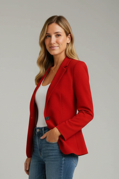 Dames blazer | Gekerfde revers & Enkele knoop