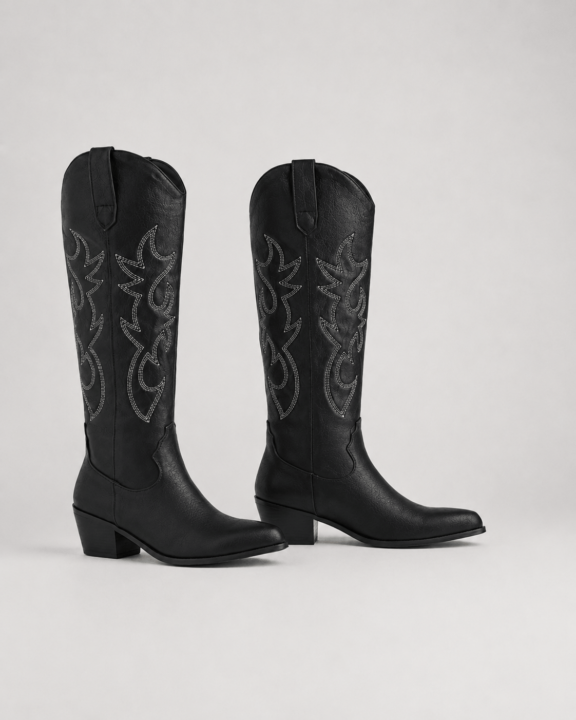 Dames Laarzen Knielaars | Geborduurde Western Schacht