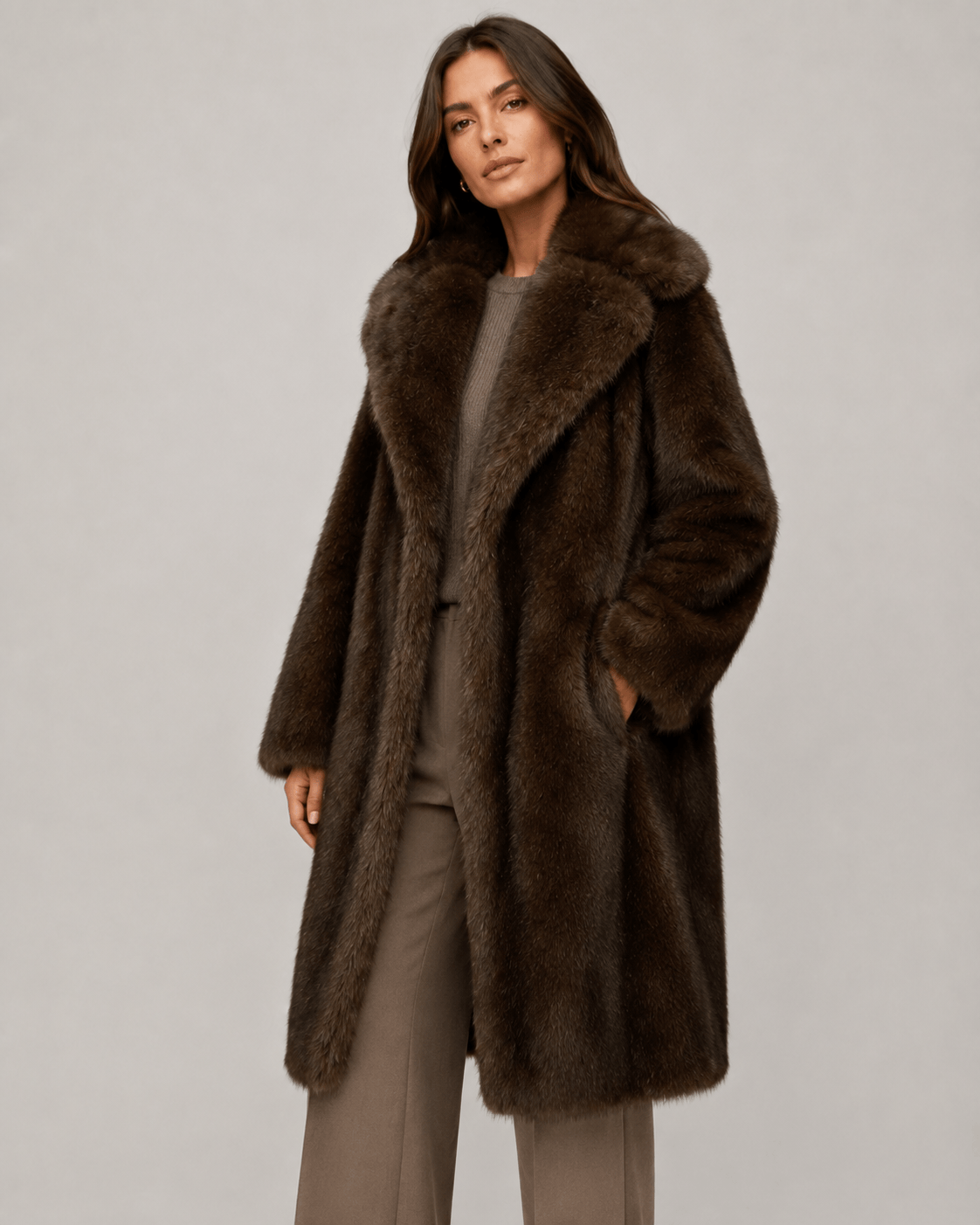 Dames longline jas | Open Voorpand & Brede Lapelkraag