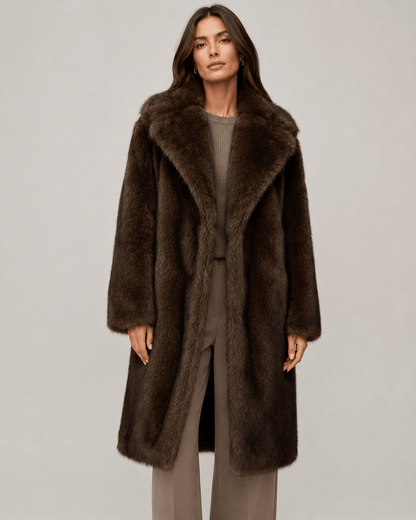 Dames longline jas | Open Voorpand & Brede Lapelkraag