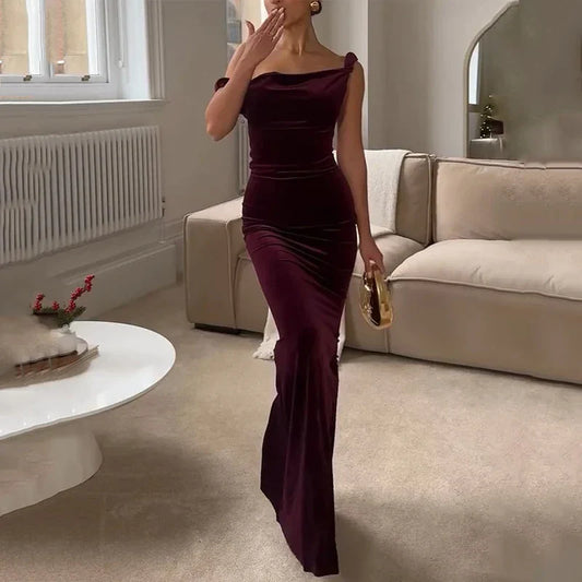 Avondjurk | Off-Shoulder Maxi met Nauwsluitende Pasvorm