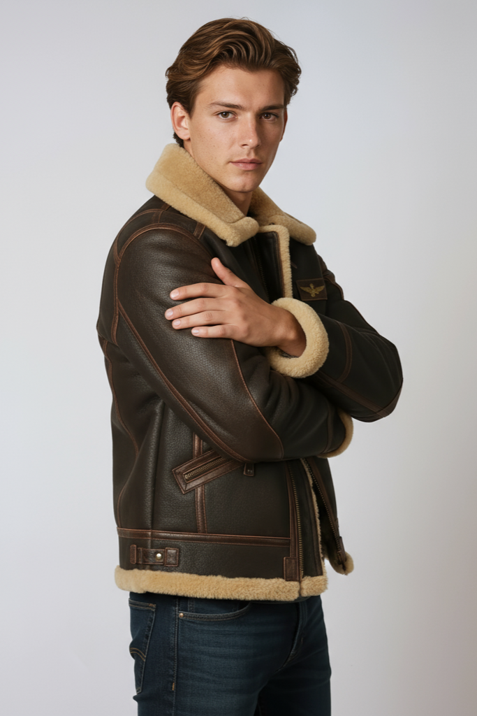 Heren Bomberjack | Winter Leren met Bontkraag