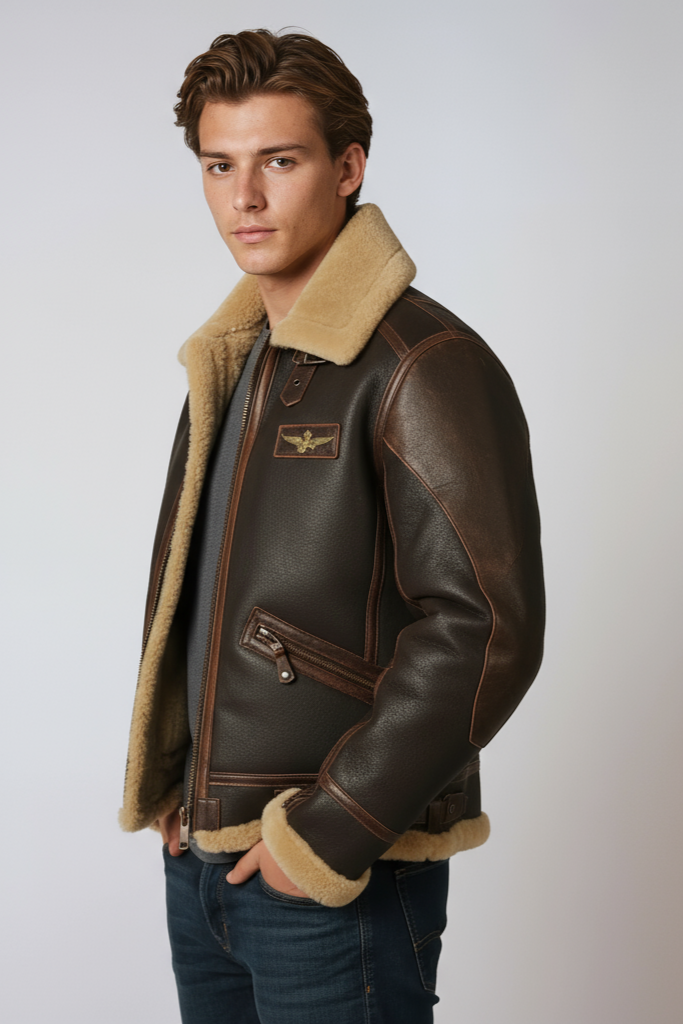 Heren Bomberjack | Winter Leren met Bontkraag