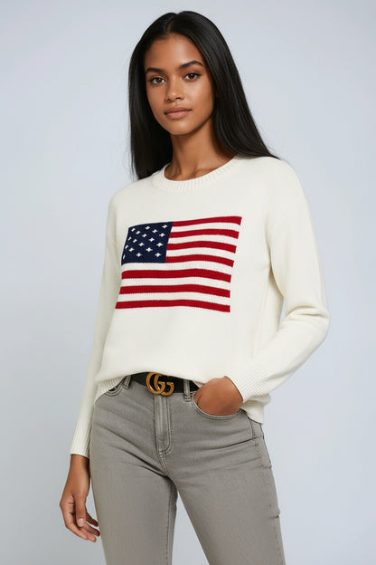 Ellis Trui Dames | Gebreid & Amerikaanse Vlag