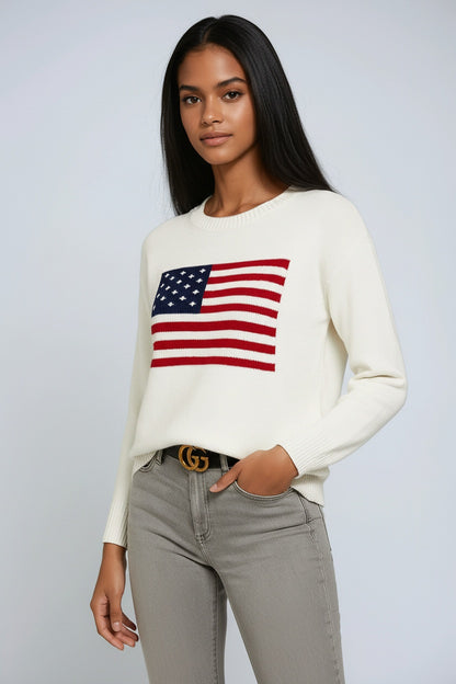 Ellis Trui Dames | Gebreid & Amerikaanse Vlag