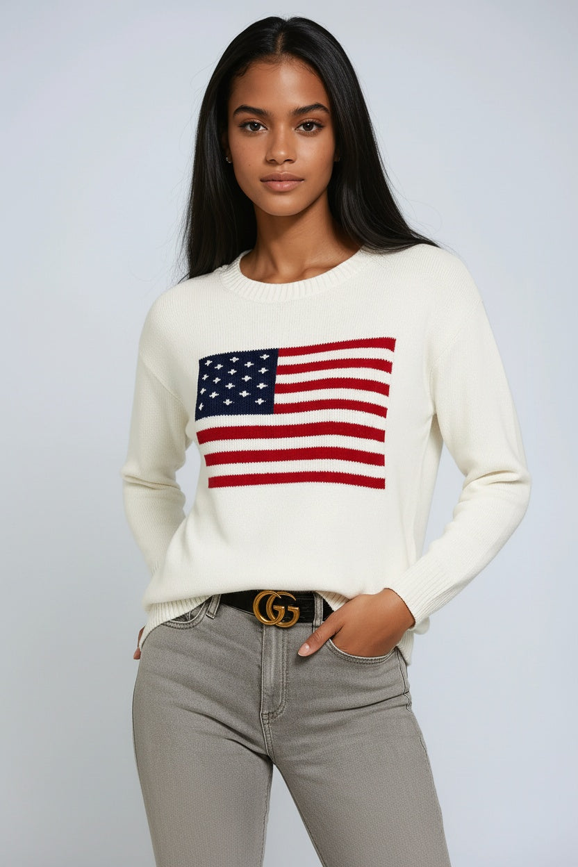 Ellis Trui Dames | Gebreid & Amerikaanse Vlag