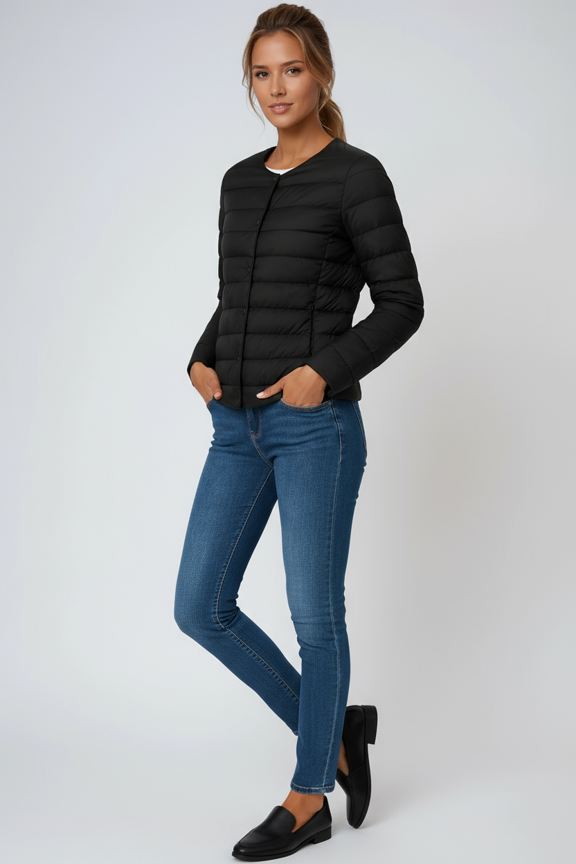 Evie Tussenjas Dames | Gewatteerd & Knoopsluiting