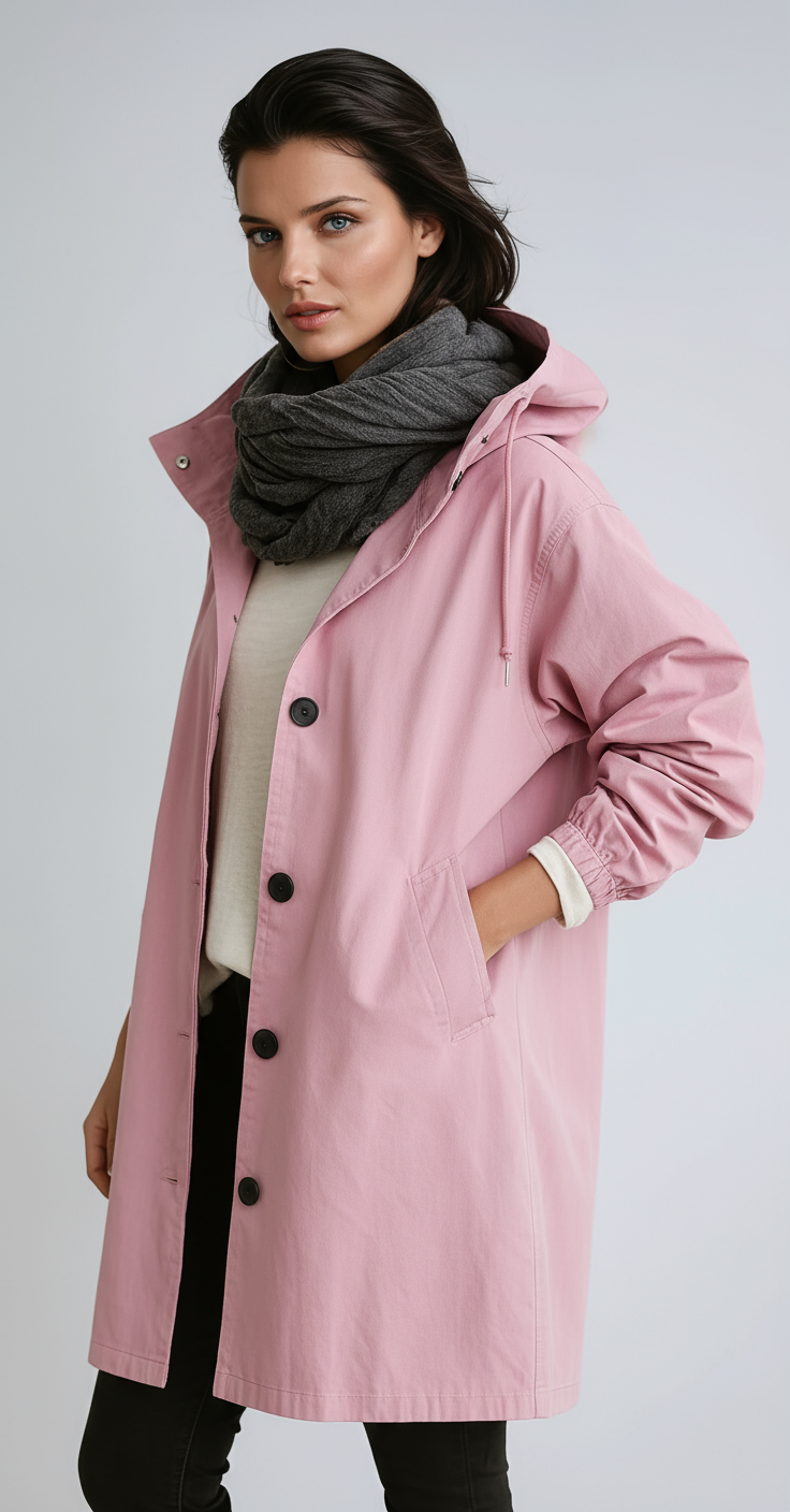 Lange Jas Dames | Capuchon & Knoopsluiting