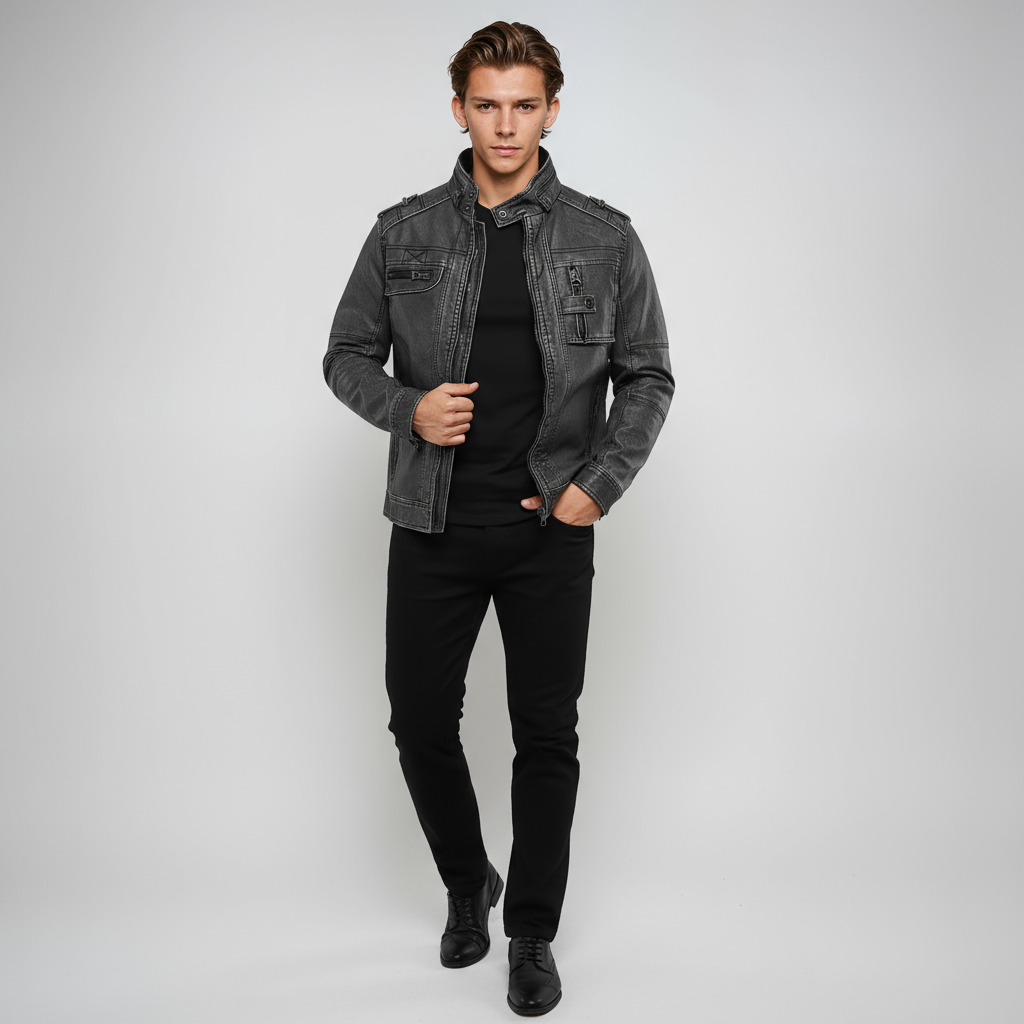 Spijkerjas Heren | Kort Model & Ritssluiting