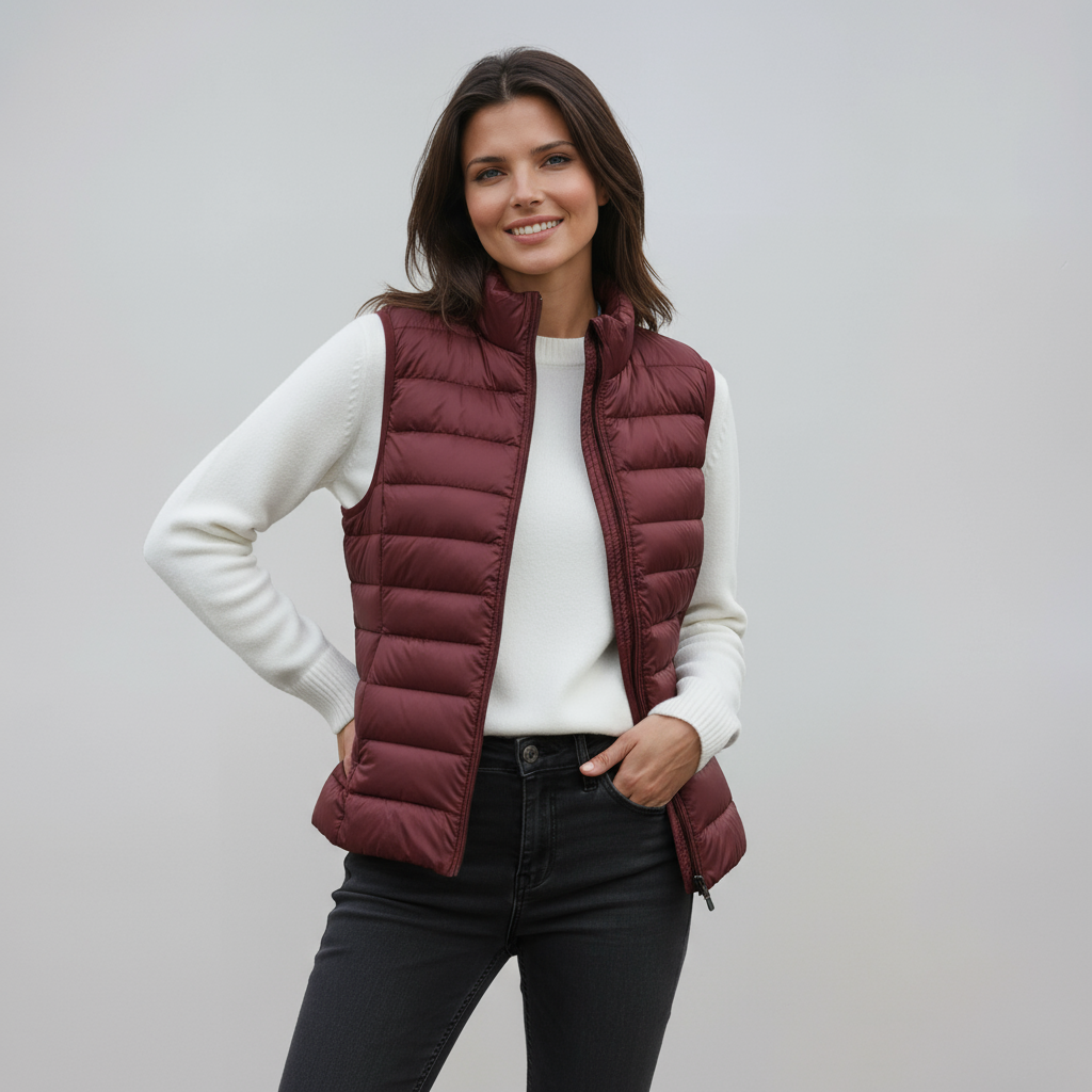 Ivy Dames Bodywarmer | Gewatteerd & Hoge Kraag