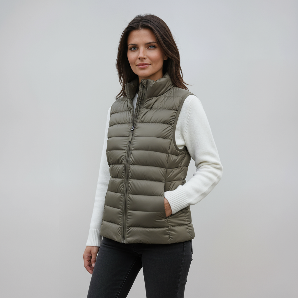 Ivy Dames Bodywarmer | Gewatteerd & Hoge Kraag