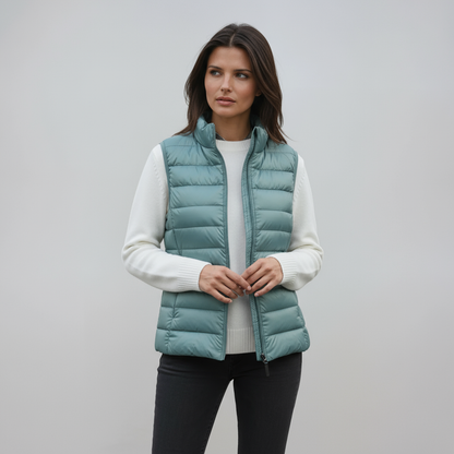 Ivy Dames Bodywarmer | Gewatteerd & Hoge Kraag