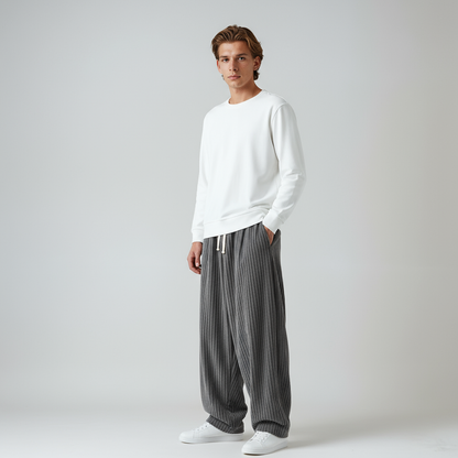 Steve | Wijde Corduroy Broek met Trekkoord
