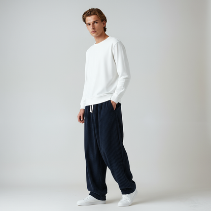 Steve | Wijde Corduroy Broek met Trekkoord