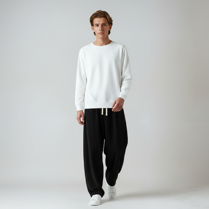 Steve | Wijde Corduroy Broek met Trekkoord