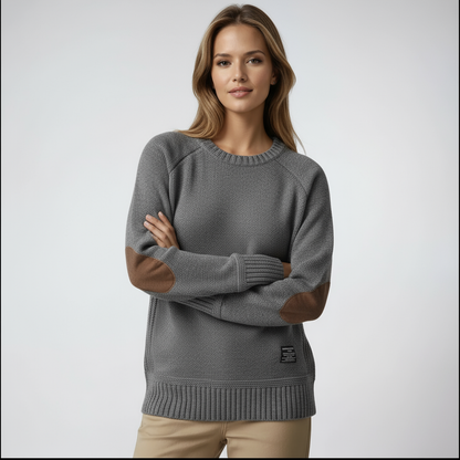 Dames Trui | Gebreid & Suède Elleboogpatches