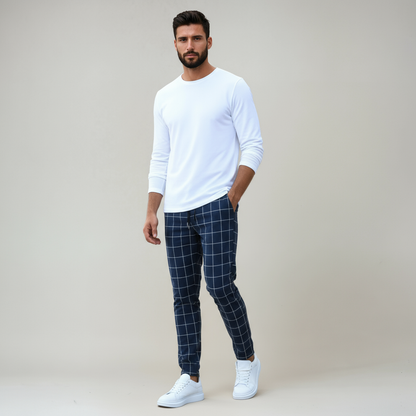 Dan Heren Broek | Ruitpatroon & Trekkoorden
