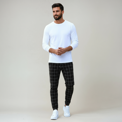 Dan Heren Broek | Ruitpatroon & Trekkoorden