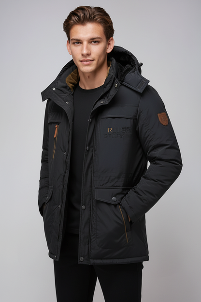Heren Jas | Winter Parka met Capuchon & Meerdere Zakken