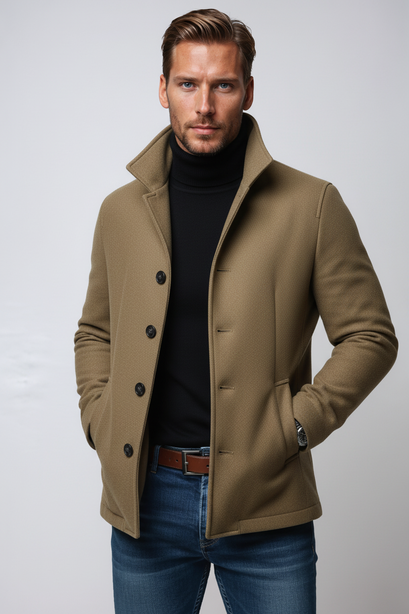 Heren Wintermantel | Slim-Fit  met Knoopsluiting