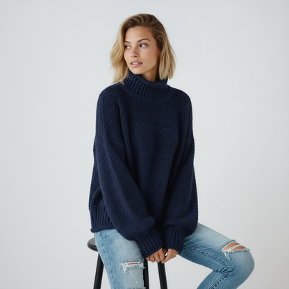 Evy Dames Trui Lange Mouw | Gebreid Met Col