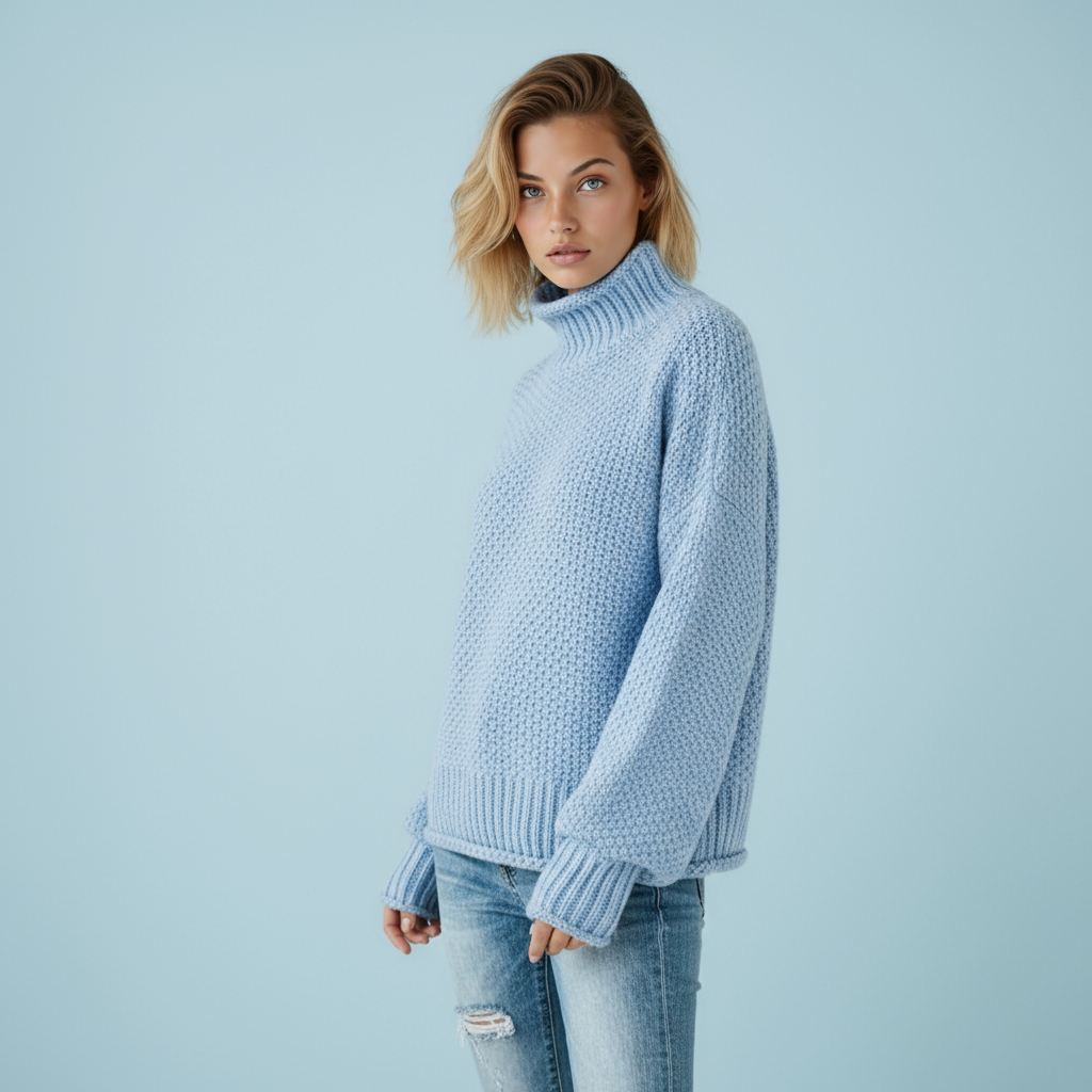 Evy Dames Trui Lange Mouw | Gebreid Met Col