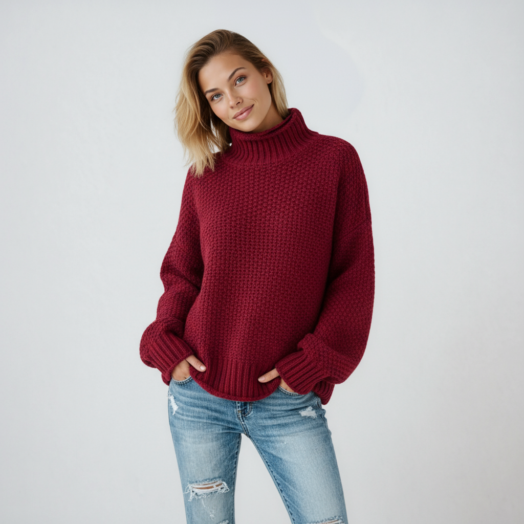 Evy Dames Trui Lange Mouw | Gebreid Met Col