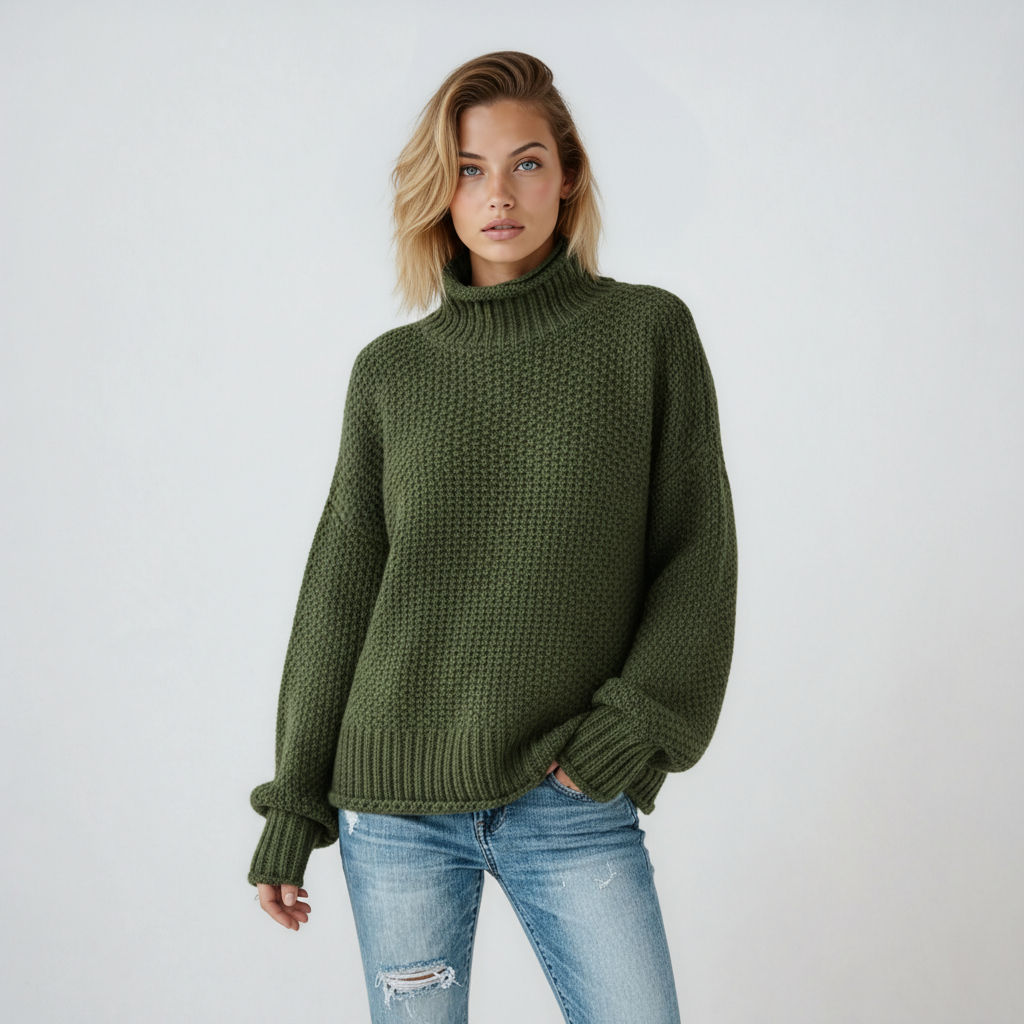 Evy Dames Trui Lange Mouw | Gebreid Met Col