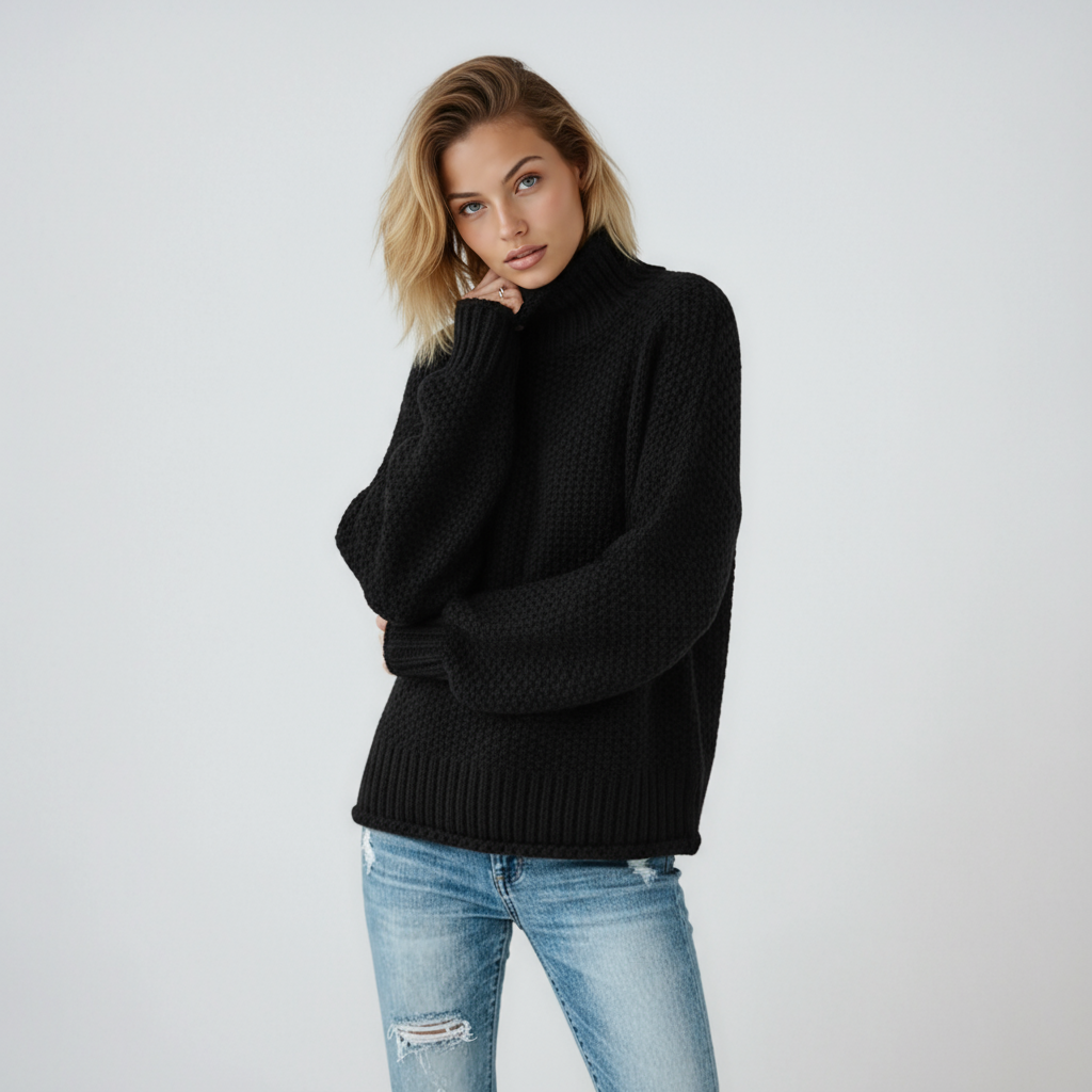 Evy Dames Trui Lange Mouw | Gebreid Met Col