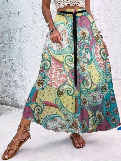 Zomerse maxi-rok met speelse stippen en strikdetail