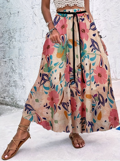 Zomerse maxi-rok met speelse stippen en strikdetail