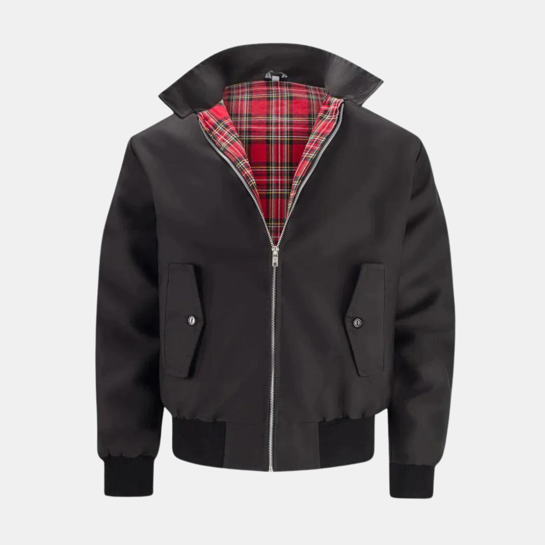 Klassiek Harrington-jack met ruitvoering