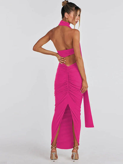 Zwarte asymmetrische crop top en maxi-rok set