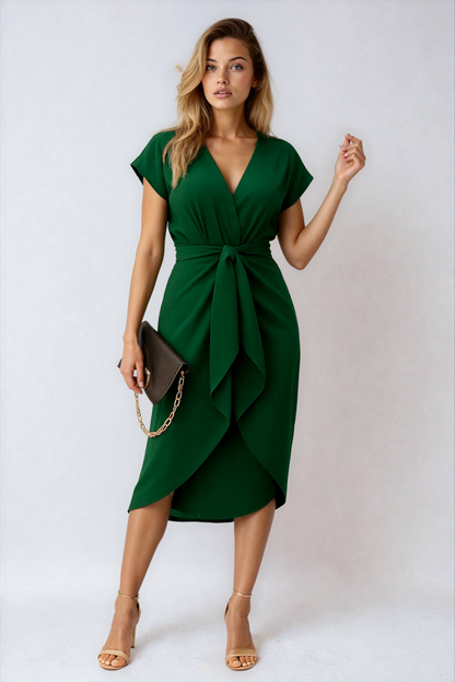 Dames Jurk | Wikkeljurk met V-hals