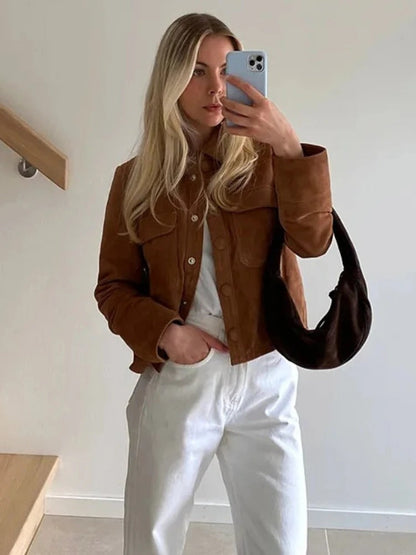 Cropped Tussenjas Dames | Knoopsluiting