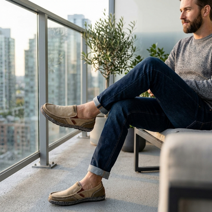 Heren Loafers met Slip-On Pasvorm en Espadrille Zool | Casual Instappers
