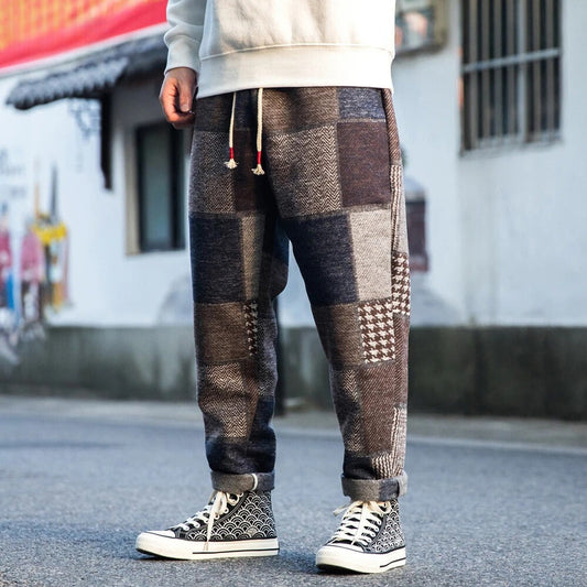 Elian – Heren Retro Patchwork Broek