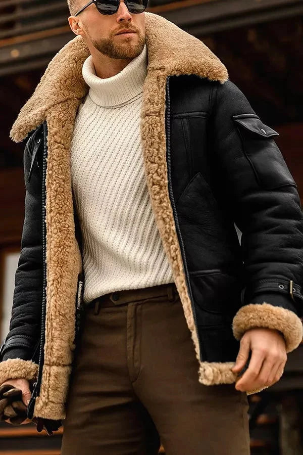 Thibault - Luxe Aviator Bontjas voor Heren - Stijlvol & Warm