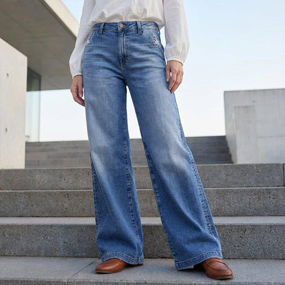 Spijkerbroek Dames | Wide Leg met Hoge Taille