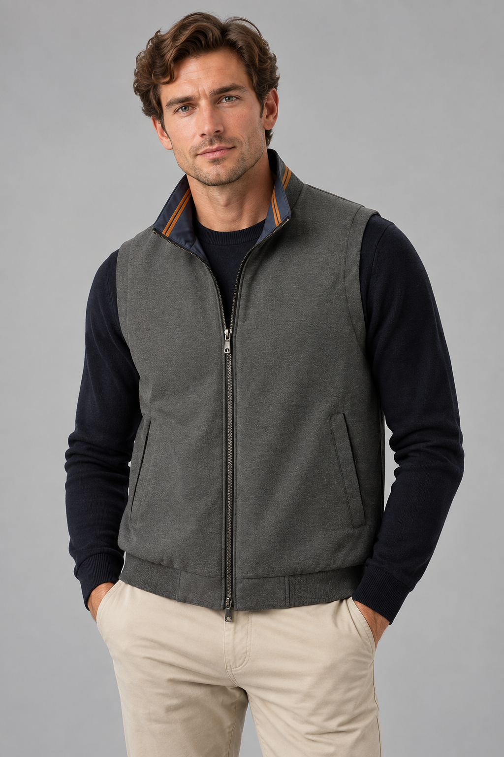 Heren Bodywarmer met Hoge Kraag