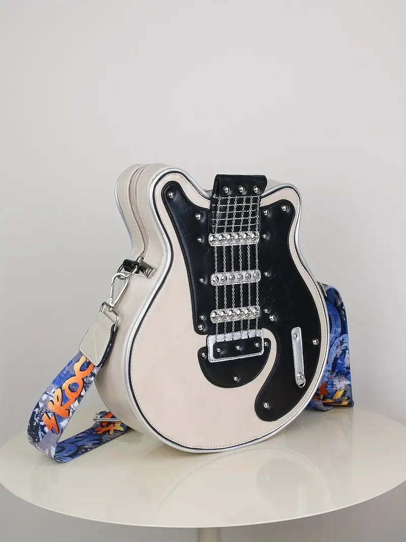 Gitaar crossbody tas dames – unieke rock-stijl handtas met verstelbare strap