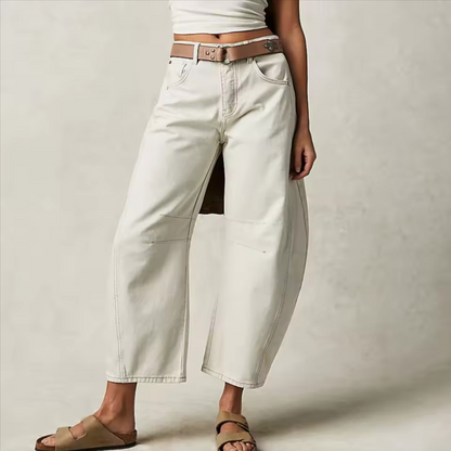 Dames Jeans | Wijde Spijkerbroek met Hoge Taille
