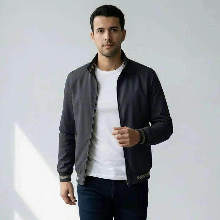 Slim Fit Tussenjas Heren | Geribde Boorden en Taille