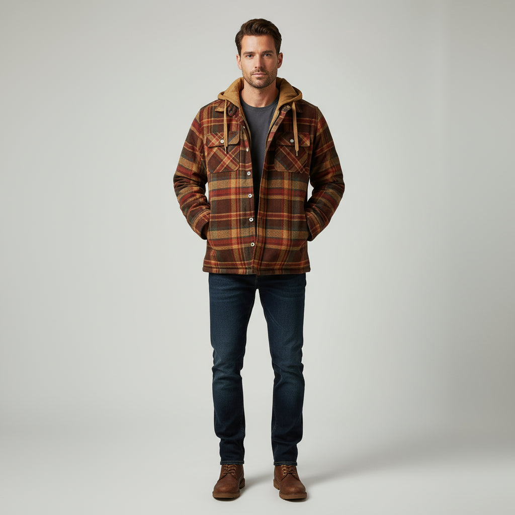 Houthakkersjas Heren | Capuchon & Geruit Patroon