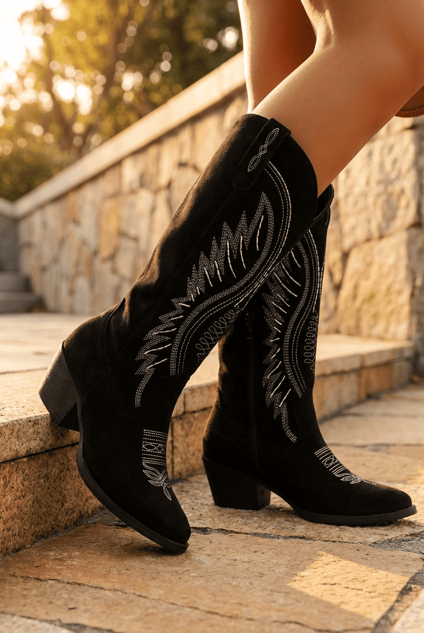 Norina - Laarzen  Dames | Westernstijl met Accentstiksels