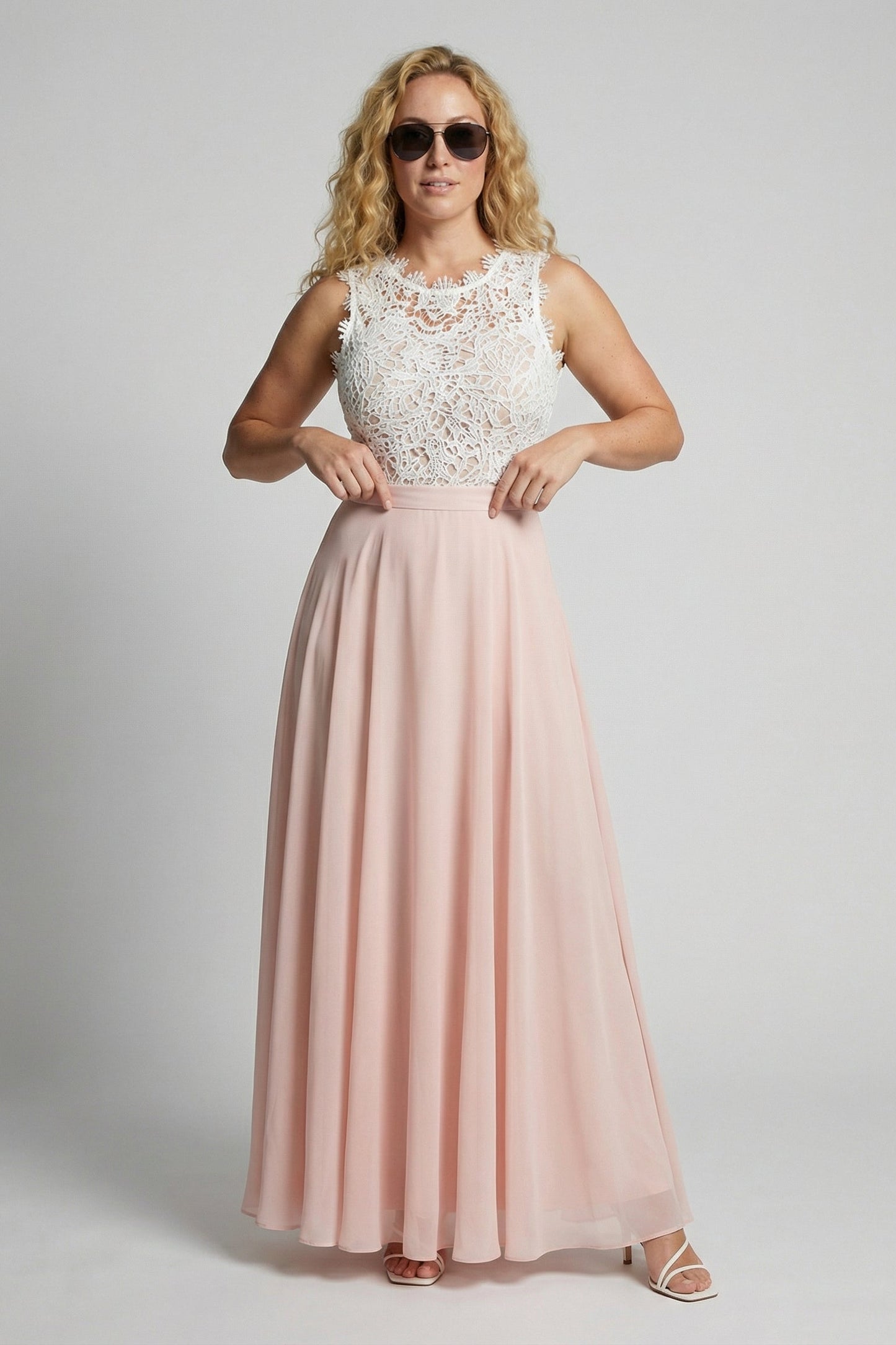 Kleid Hochzeitsgast Damen Maxi | Spitzenoberteil & Voluminöser Rock