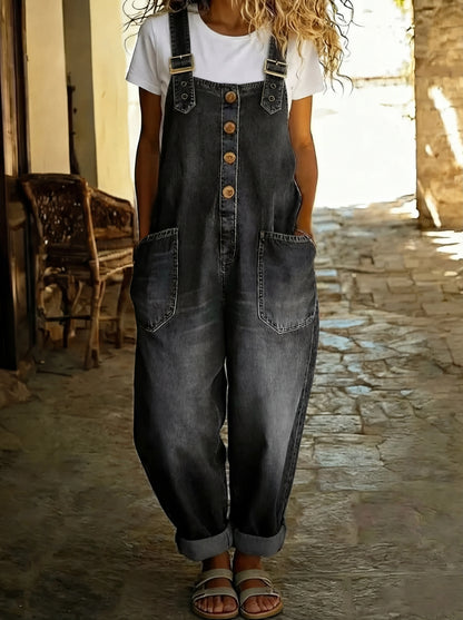 Latzhose Damen Denim | Verstellbare Träger & Aufgesetzte Taschen
