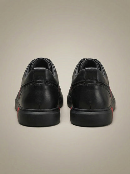 Zwarte Sneakers Heren | Nette Schoenen met Geruit Detail